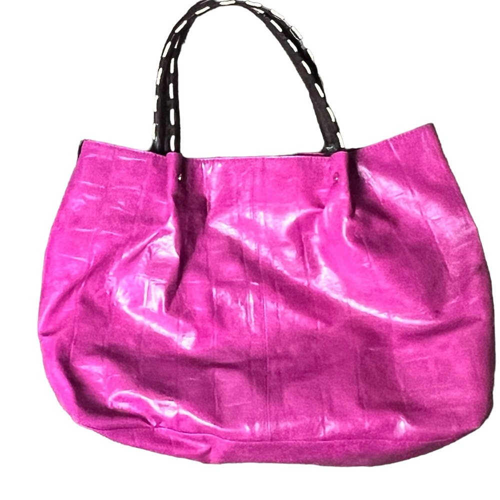 Ion | Pink faux leather shoulder bag vegan leather large capacity purse